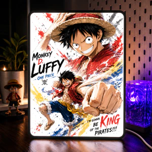 Tranh đèn led 3D đổi màu One Piece -Luffy - Zoro - Sanji - Tranh đèn led 3D ANIME trang trí bàn làm việc, đèn ngủ