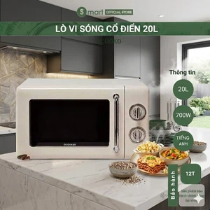 Lò nướng lò vi sóng cổ điển Qcooker CR-WB01B phong cách vintage hàng chính hãng dung tích 20L
