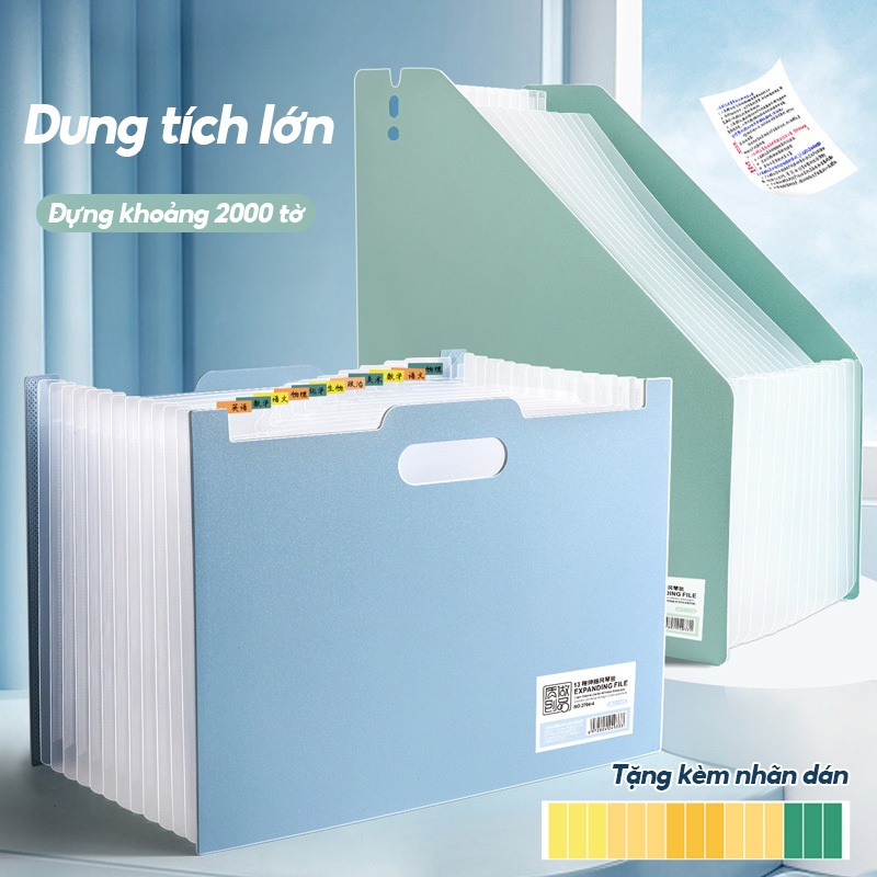 Túi Đựng Tài Liệu File A4 Cho Học Sinh Văn Phòng Phẩm, Nhiều Ngăn Tiện Lợi, Chất Liệu PP Cao Cấp, Chống Thấm Nước