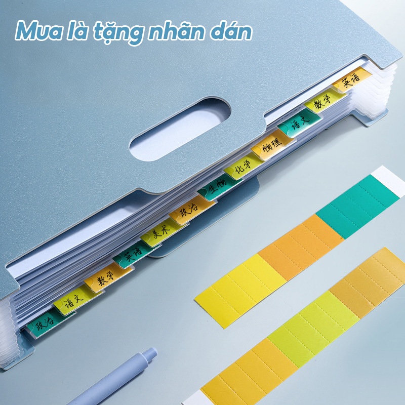 Túi Đựng Tài Liệu File A4 Cho Học Sinh Văn Phòng Phẩm, Nhiều Ngăn Tiện Lợi, Chất Liệu PP Cao Cấp, Chống Thấm Nước