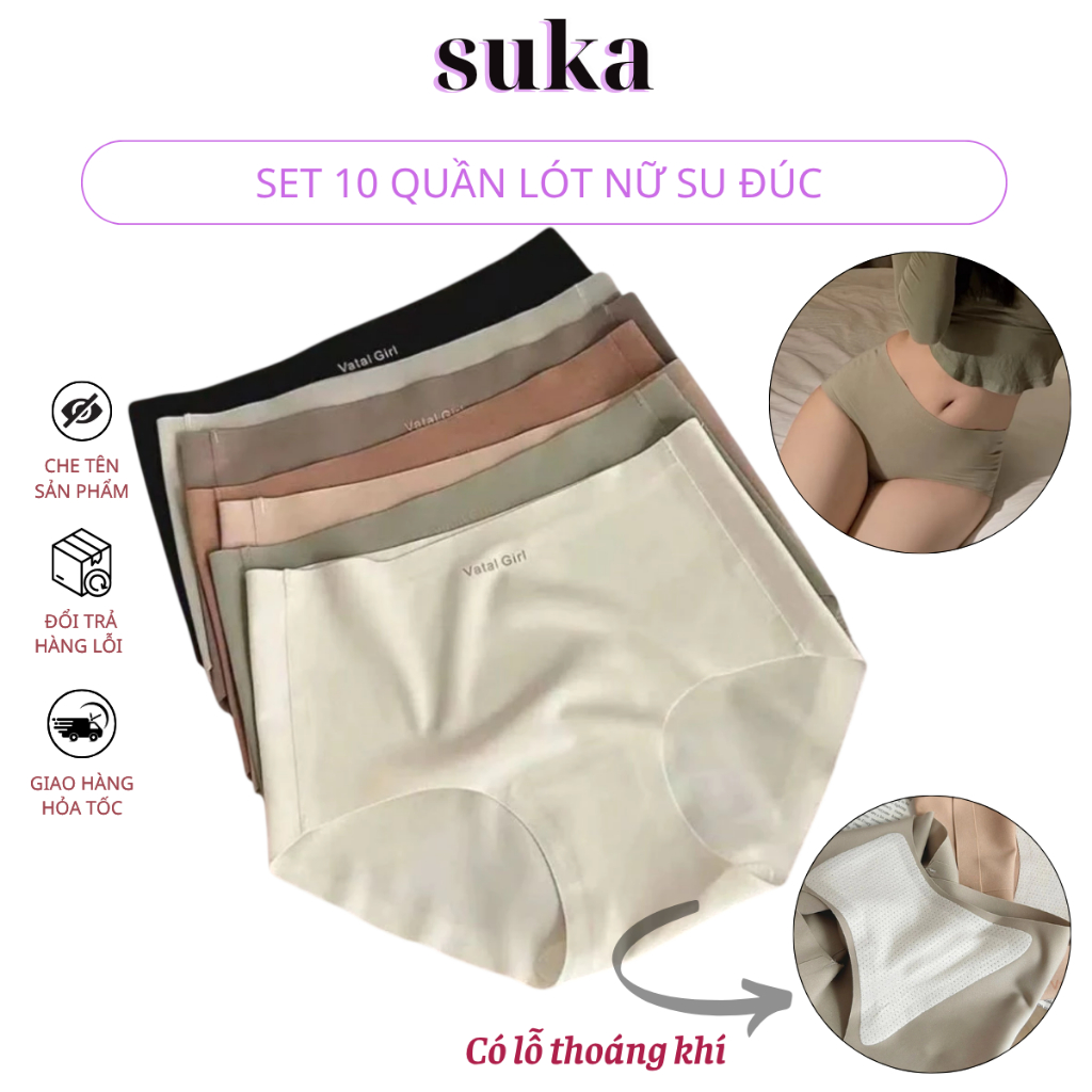 Combo10 Quần Lót Nữ Su Đúc Cao Cấp Không Đường May, Quần Chip Nữ Mềm Mỏng Không Lộ Viền 6004