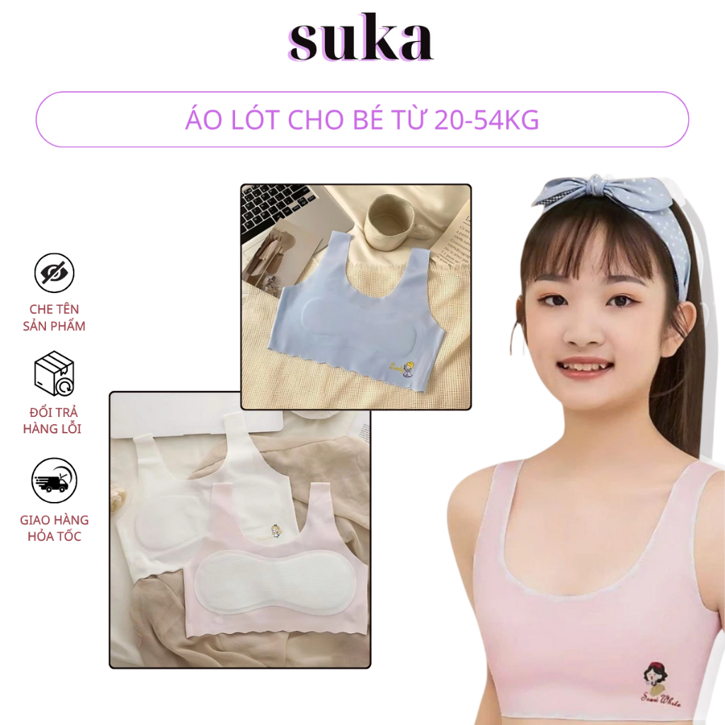 Áo lá su cho bé gái dạng áo lót học sinh hàng 1 lớp mỏng mát từ 22-55kg 6223