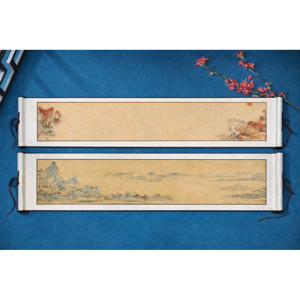 Biểu lụa trường hoành viết đại tự kích thước 40x178cm – thích hợp treo phòng khách, phòng thờ, thư phòng