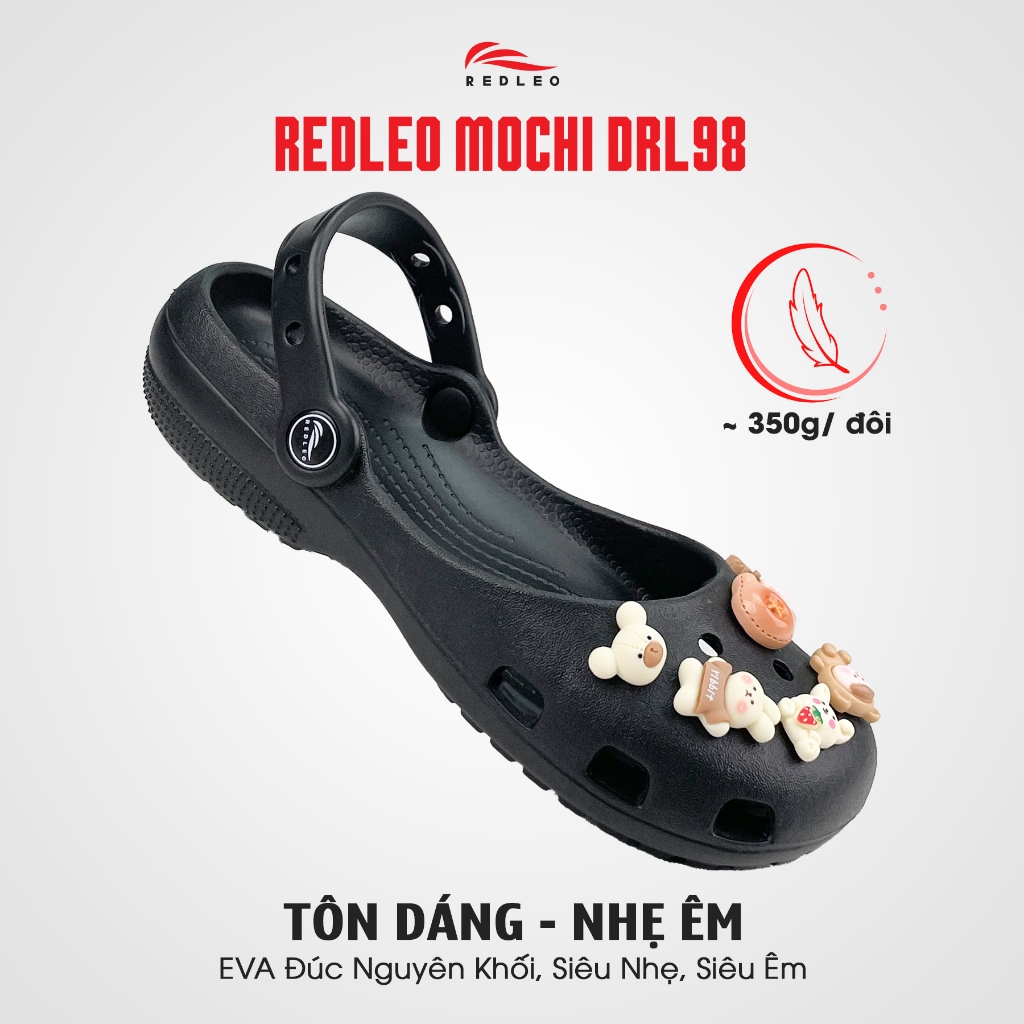 Dép Sục REDLEO Ballet Mochi – EVA Nhẹ Êm Chống Trơn Trượt Đi Học Đi Chơi, Tặng Kèm Charm DRL98