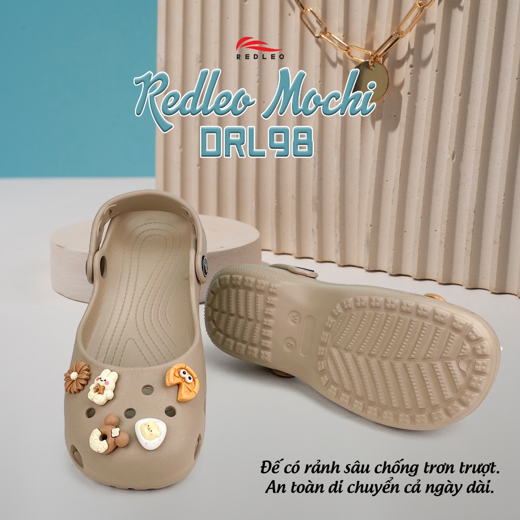 Dép Sục REDLEO Ballet Mochi – EVA Nhẹ Êm Chống Trơn Trượt Đi Học Đi Chơi, Tặng Kèm Charm DRL98