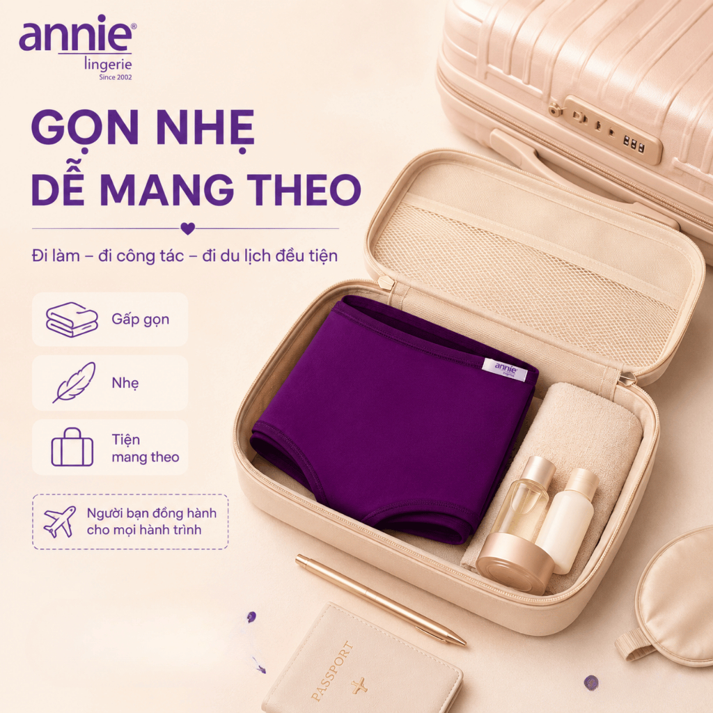 Combo 5 quần lót nữ thun lạnh lưng cao annie QE4535 mềm mại, thoáng mát, vải lót cotton thấm hút mồ hôi tốt