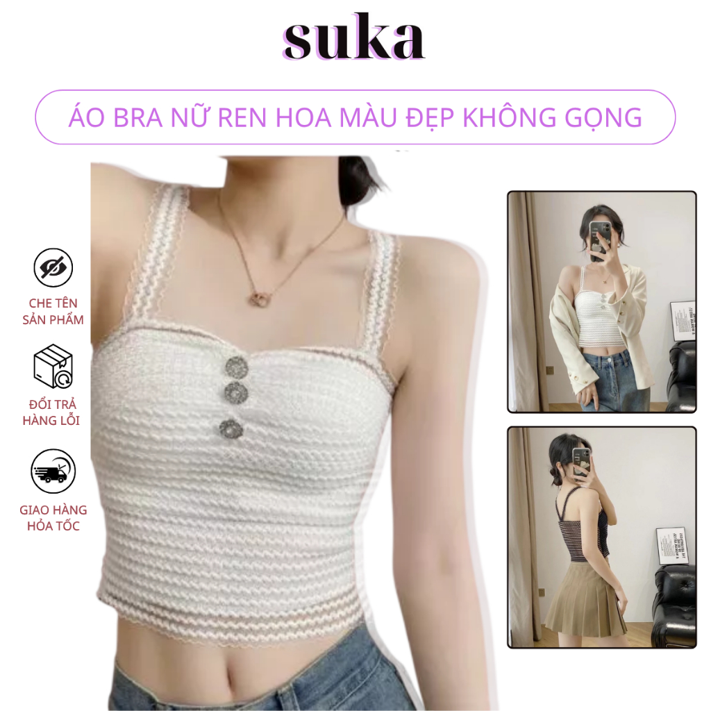 Áo bra ren gợi cảm khoe thân hình thon gọn áo bra 2 dây 8697