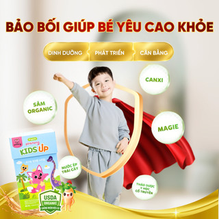 Nước Hồng Sâm Organic Pinkfong Kids Up Bổ Sung Canxi và Magie Hộp 10 gói x 40ml [DATE T10/2026]
