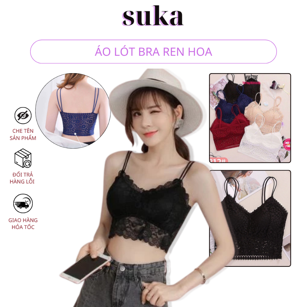 Áo Lót Bra Ren Hoa 2 Dây Chất Đẹp 8812
