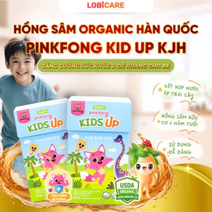 Nước Hồng Sâm Organic Pinkfong Kids Up Bổ Sung Canxi và Magie Hộp 10 gói x 40ml [DATE T10/2026]