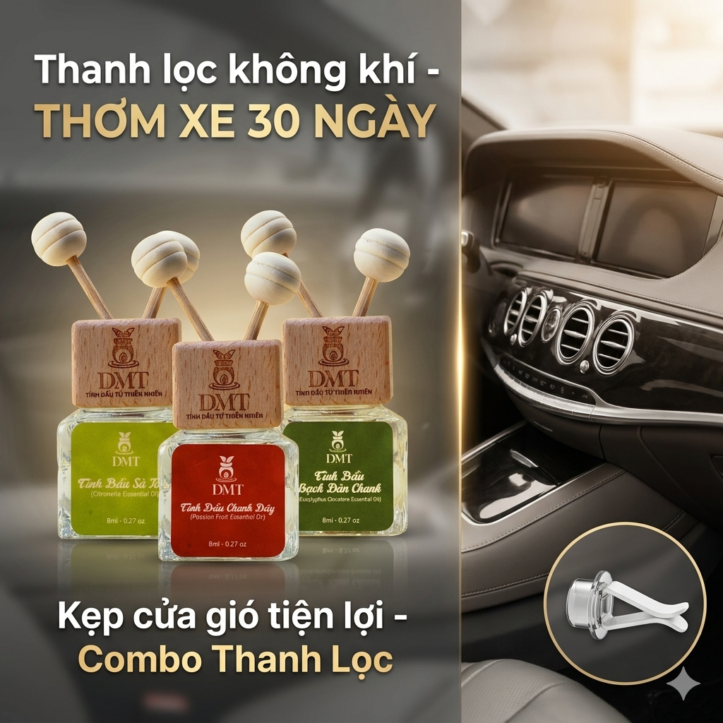 Tinh dầu kẹp cửa gió Ô Tô DMT 8ml – Mùi Best Seller, khử mùi hôi xe cực nhanh, thơm sang dễ chịu