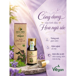 Tinh dầu Hoa Ngũ Sắc nguyên chất - Hoa Nén - Hỗ trợ cho người Viê m Xo ang, Viê m Mũi dị ứ ng - 10ml