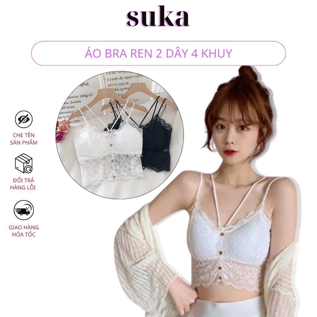 Áo Bra Ren , Áo 2 Dây 4 Khuy Cao Cấp 9902