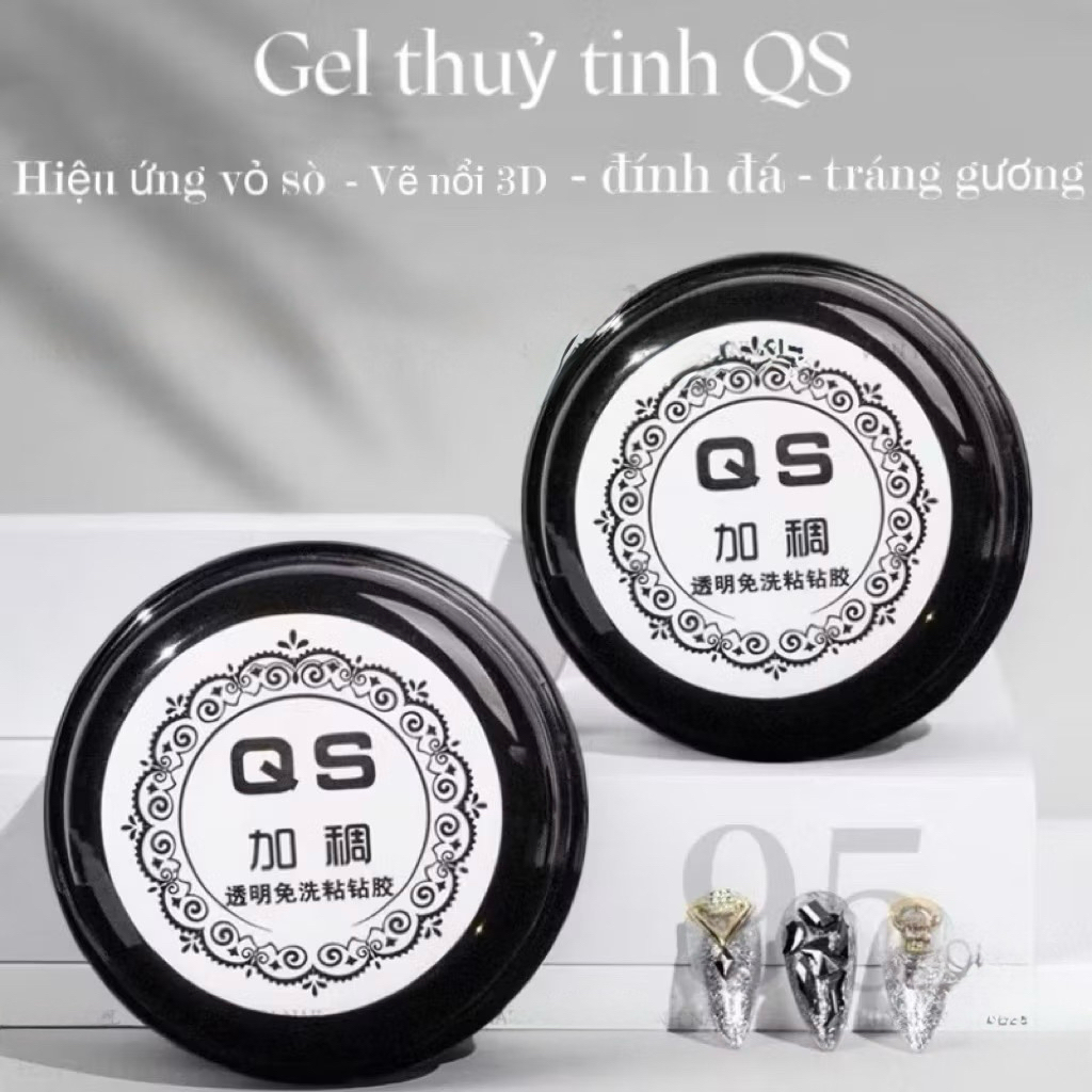 Gel vẽ nổi [chính hãng] QS - gel thuỷ tinh chất đặc dùng vẽ nổi, chà tráng gương, đính đá.( Mã QR chính hãng)