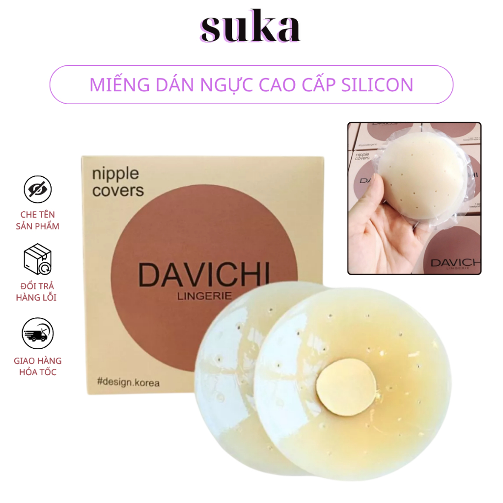 Miếng Dán Ngực Cao Cấp Silicon Lỗ Thoáng Khí chống nước tái sử dụng nhiều lần D211