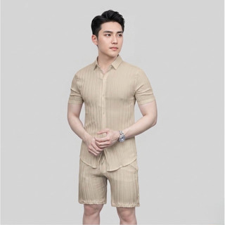 [CAO CẤP] Set Sơ Mi Ngắn Tay+Quần Shor Đũi Nam Form Đẹp Cao Cấp,Thoáng Mát Dễ Phối Đồ Đồ Thời Trang