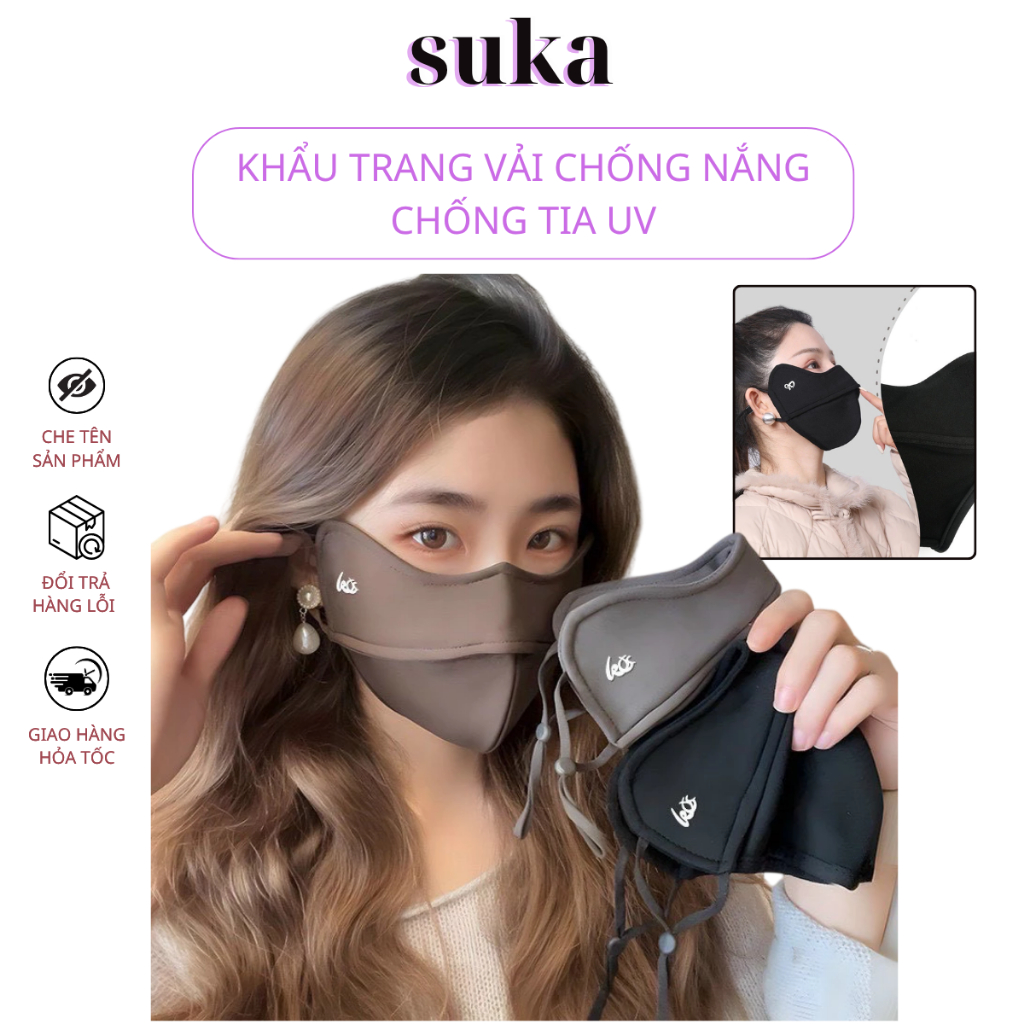 Khẩu Trang Vải Chống Nắng Tiêu Chẩn UPF50+ - Khẩu Trang Chống Tia UV KT4