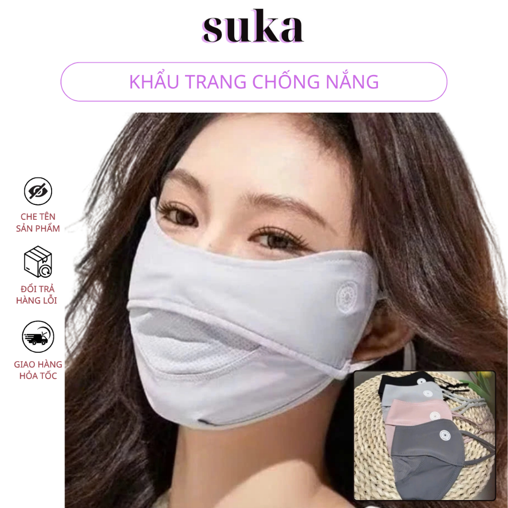 Khẩu trang chống nắng chất Lụa mát thoáng khí (Chống Tia UV Mặt trời )dành cho nữ KT6