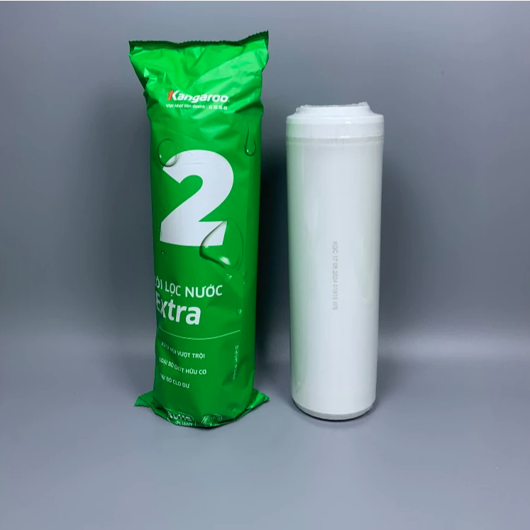Bộ 3 Lõi Lọc Nước Kangaroo 123 Extra (Loại Vỏ Mới Nhất)- Hàng Chính Hãng Thay Thế Cho Máy Có 3 Cốc Lọc 10 inch