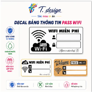 Decal Wifi Miễn Phí Chống Nước 🌈Trang Trí Quán, Shop, Công Ty với Bảng Dán Wifi Hấp Dẫn, Giao Hàng Miễn Phí