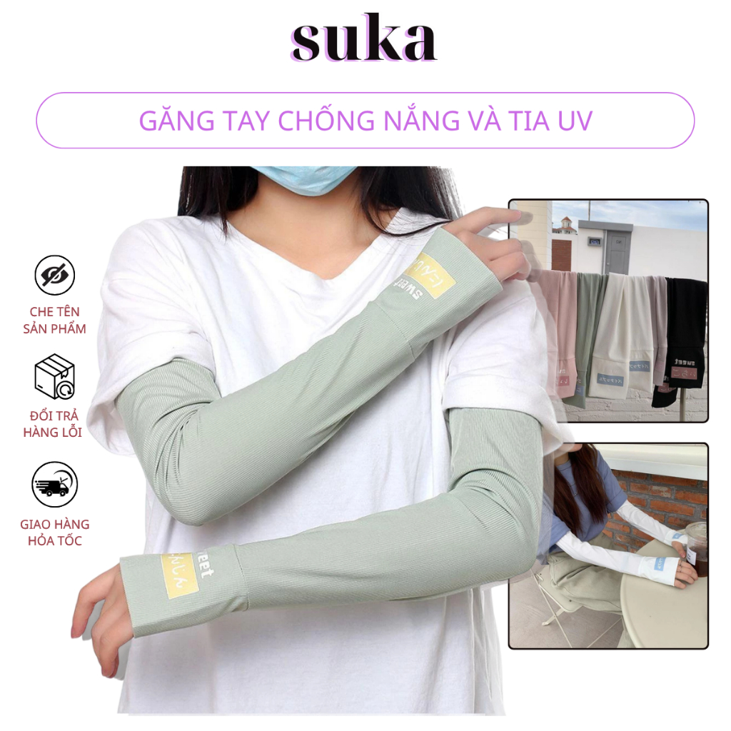 Găng Tay Nhật Bản Chống Nắng Găng Tay Dài Đạp Xe Chống Tia UV Hiệu Quả Chất Thun Gân Co Dãn OT4