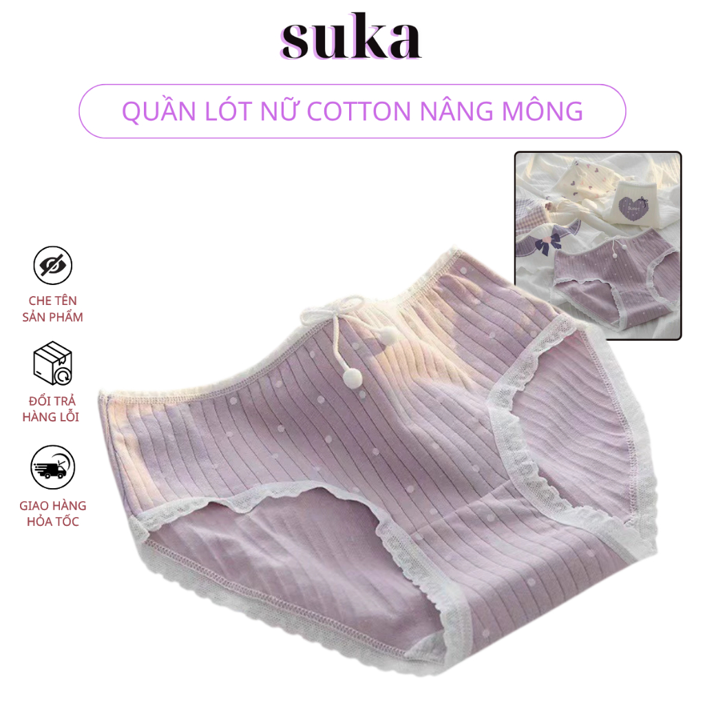 Quần Lót Nữ Cotton Nâng Mông Thông Hơi Hoạ Tiết Cute Dễ Thương Q04