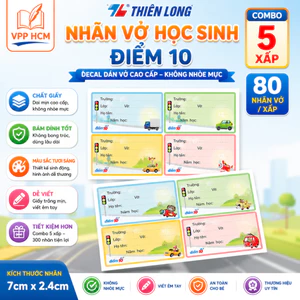 80 Nhãn Vở Học Sinh Thiên Long Điểm 10 TP-NBL02 – Nhãn Dán Decal Tập Sách
