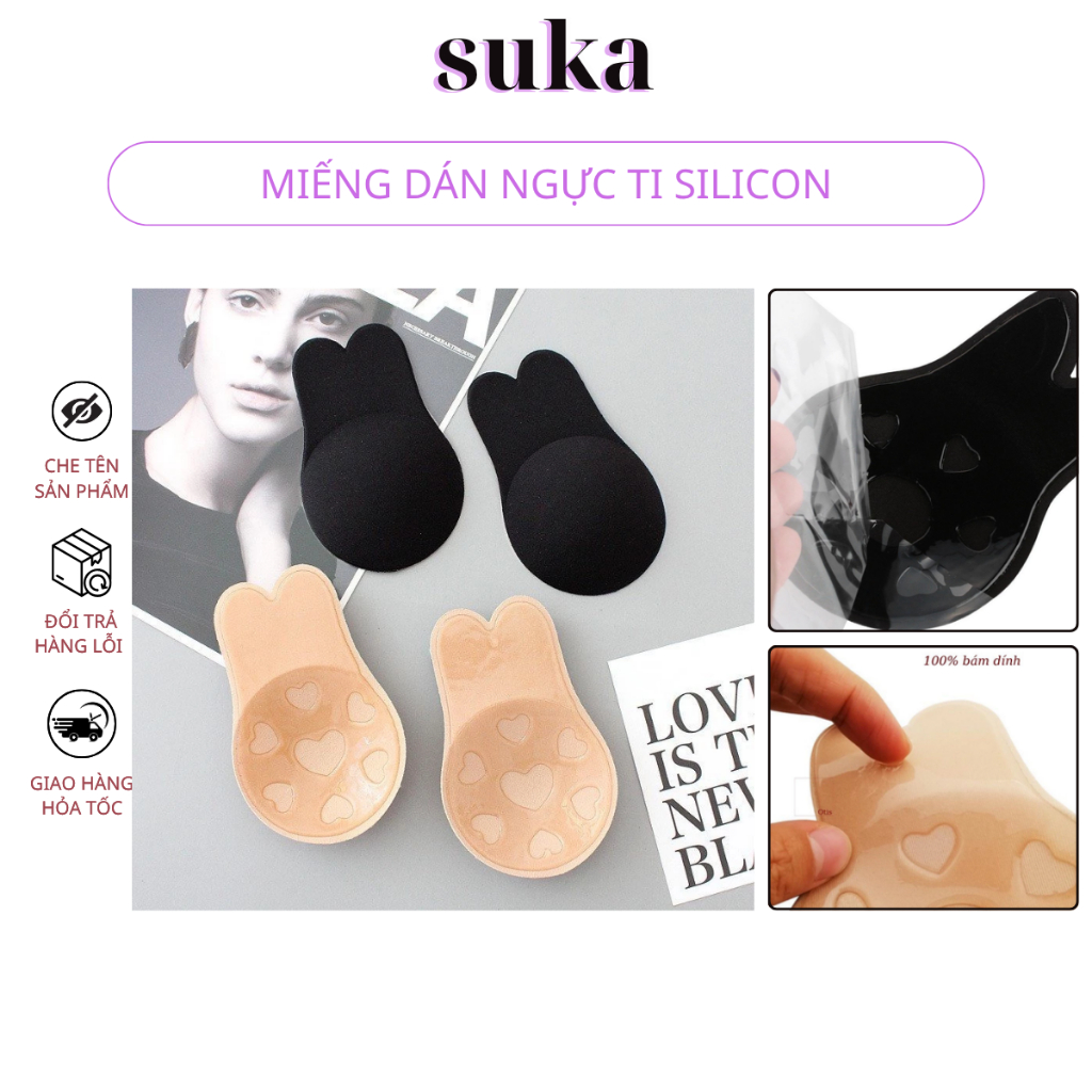 Miếng dán ngực ti silicon, miếng dán tai thỏ chống chảy xệ sử dụng nhiều lần 0132