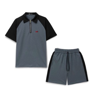 Bộ Đồ PoLo Nam Cộc Tay Pha Màu Kéo Khóa Quần Short Chất Liệu Cotton Cá Sấu Dày Dặn Thoáng Mát
