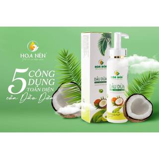 Dầu Dừa Nguyên Chất ép lạnh 300ml - Hoa Nén - Dưỡng da, dưỡng tóc, dầu nền massage