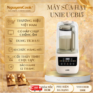 [Chính Hãng] Máy làm sữa hạt UNIE UCB15 dung tích 1.5L, giảm ồn 30%, 10 chức năng nấu