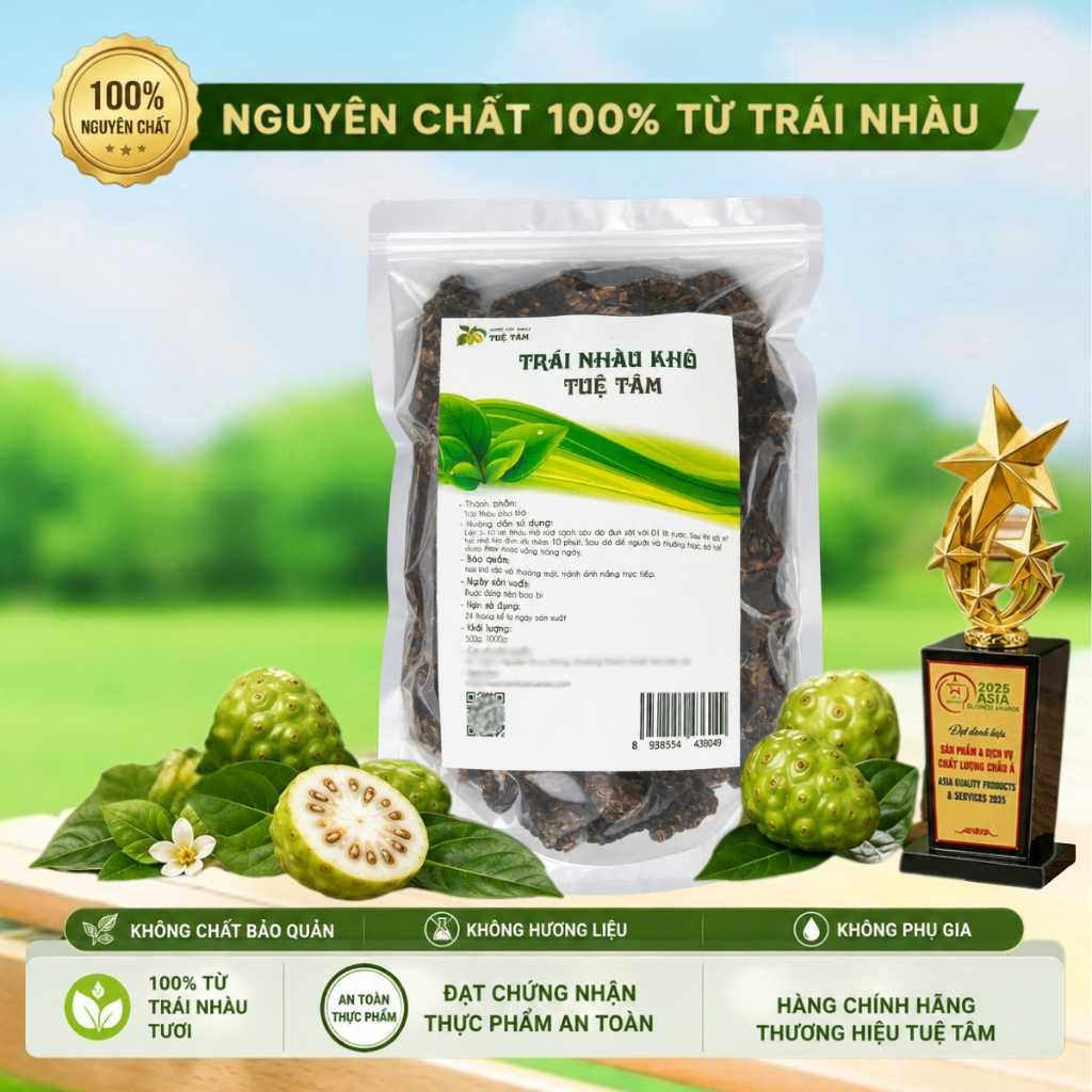 Trà nhàu khô 1kg từ trái nhàu sấy khô Tuệ Tâm - dễ uống mỗi ngày hỗ trợ tiêu hóa tăng cường đề kháng