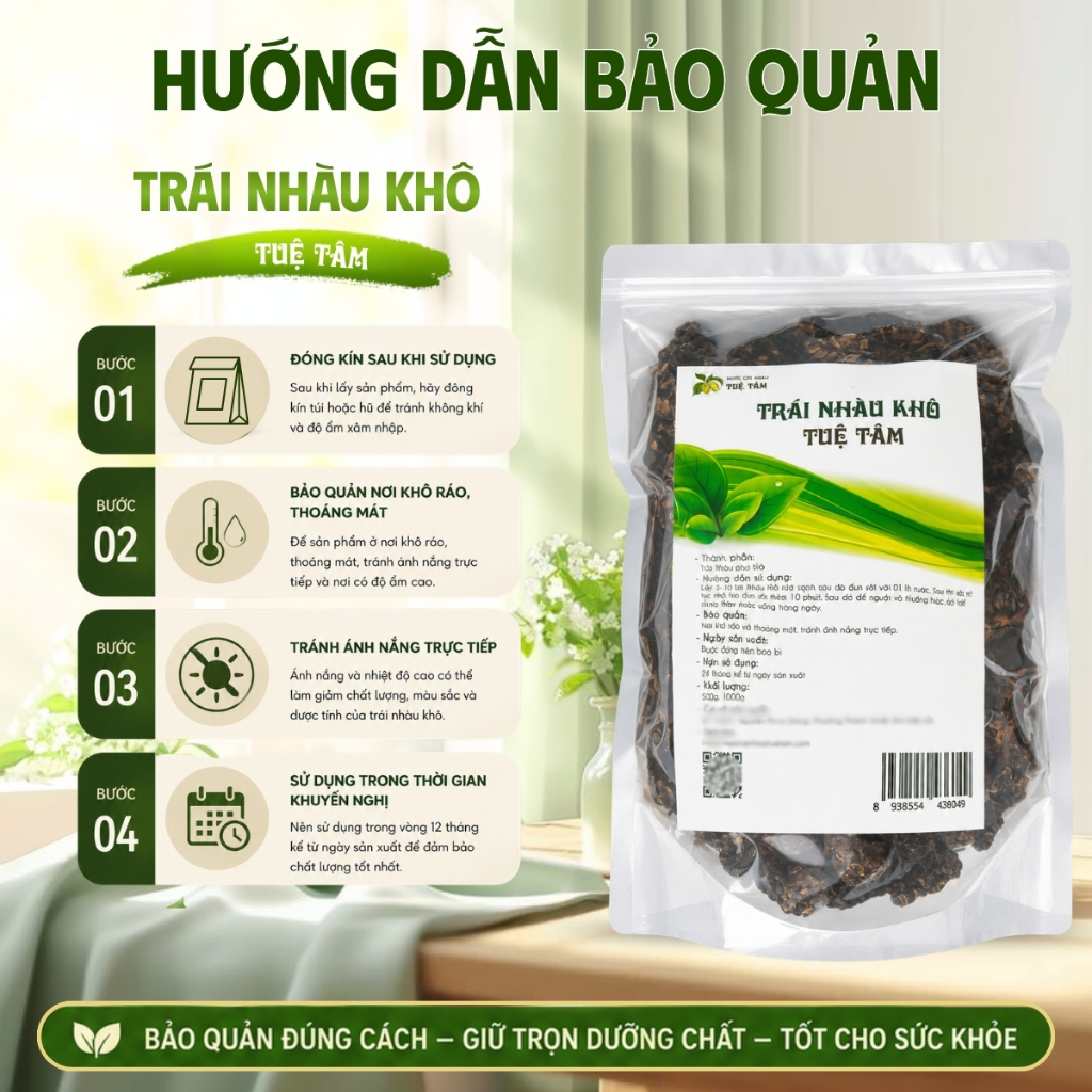 Trà nhàu khô 1kg từ trái nhàu sấy khô Tuệ Tâm - dễ uống mỗi ngày hỗ trợ tiêu hóa tăng cường đề kháng