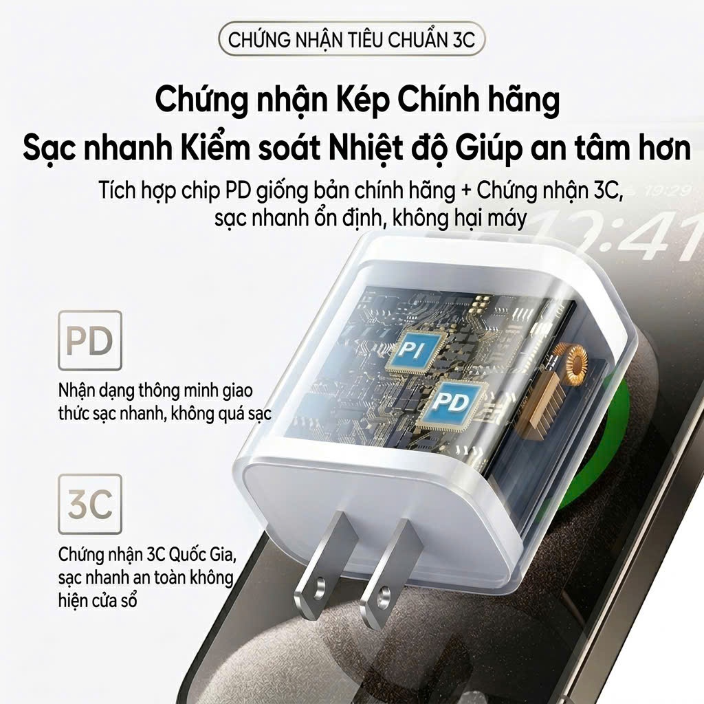 Củ Sạc Nhanh Chính Hãng MAST Tương Thích Với Tất Cả Các Dòng IPhone,Bảo Vệ Và An Toàn Cho Điện Thoại