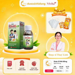 [CHÍNH HÃNG] Siro Ho Cho Bé Ích Nhi 3+, Giúp Long Đờm, Ho Do Dị Ứng, Hắt Hơi, Sổ Mũi, Cảm, Viêm Họng Chai 90ml