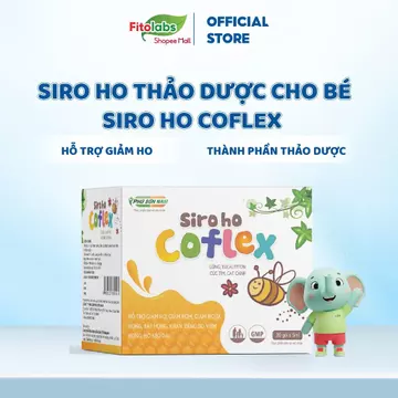 Siro Ho Thảo Dược Cho Bé Coflex - Hỗ Trợ Giảm Ho, Tiêu Đờm, Giảm Ngứa Họng, Rát Họng, Khản Tiếng - Hộp 20 Gói x 5ml