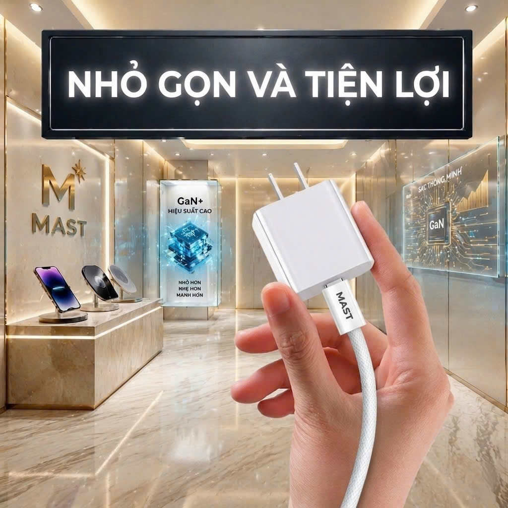 Củ Sạc Nhanh Chính Hãng MAST Tương Thích Với Tất Cả Các Dòng IPhone,Bảo Vệ Và An Toàn Cho Điện Thoại