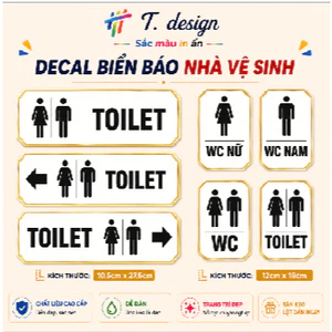 Biển Báo Nhà Vệ Sinh 🌈 Decal Toilet, WC - Sticker Trang Trí Dán Kính, Tường, Gạch, Gỗ, Miễn Phí Vận Chuyển