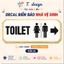 Biển Báo Nhà Vệ Sinh 🌈 Decal Toilet, WC - Sticker Trang Trí Dán Kính, Tường, Gạch, Gỗ, Miễn Phí Vận Chuyển