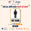 Biển Báo Nhà Vệ Sinh 🌈 Decal Toilet, WC - Sticker Trang Trí Dán Kính, Tường, Gạch, Gỗ, Miễn Phí Vận Chuyển