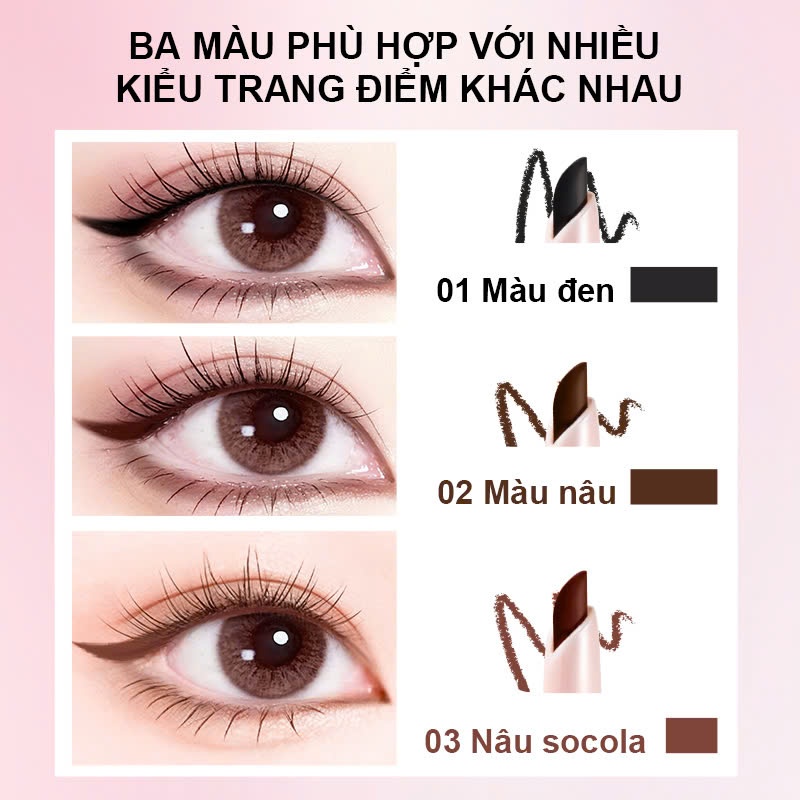 [LIVE KOL] Bút kẻ mắt dạng gel kẻ mắt lâu trôi, chống thấm nước HEXZE, Gel kẻ mắt khô nhanh, không lem, không trôi