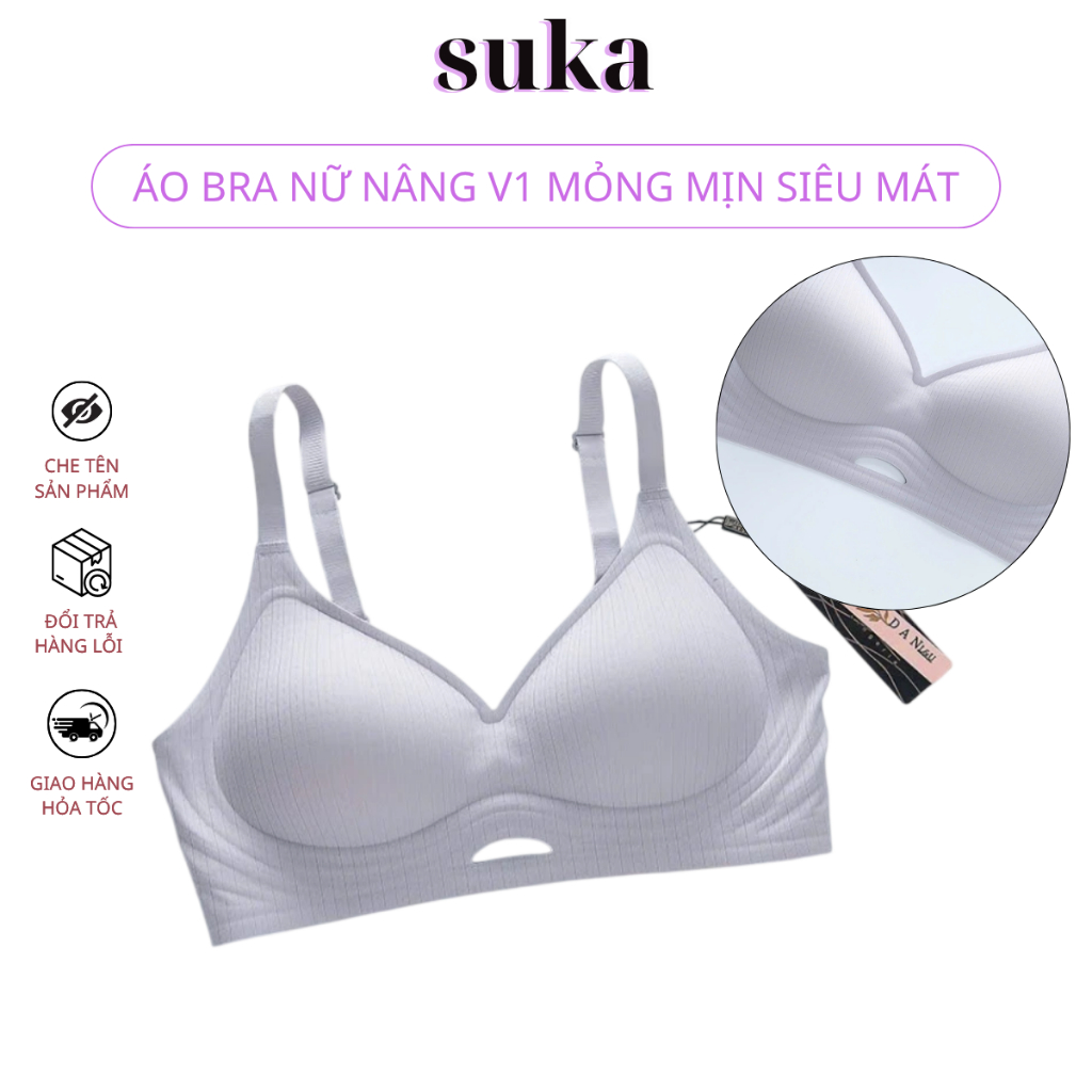 Áo Bra Nữ Nâng V1 Mỏng Mịn Siêu Mát Áo Lót Nữ Không Gọng Không Lộ Viền 106