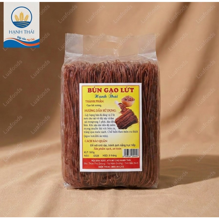 Bún Gạo Lứt Luafoods 1KG - Giàu Chất Xơ, Ít Calo - Eat Clean Giảm Cân, Healthy