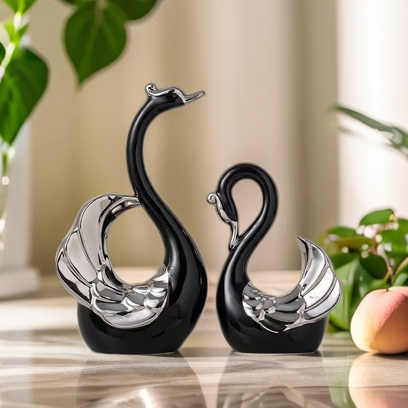 Bộ tượng các mẫu tông màu Đen trắng Bạc trang trí nhà cửa