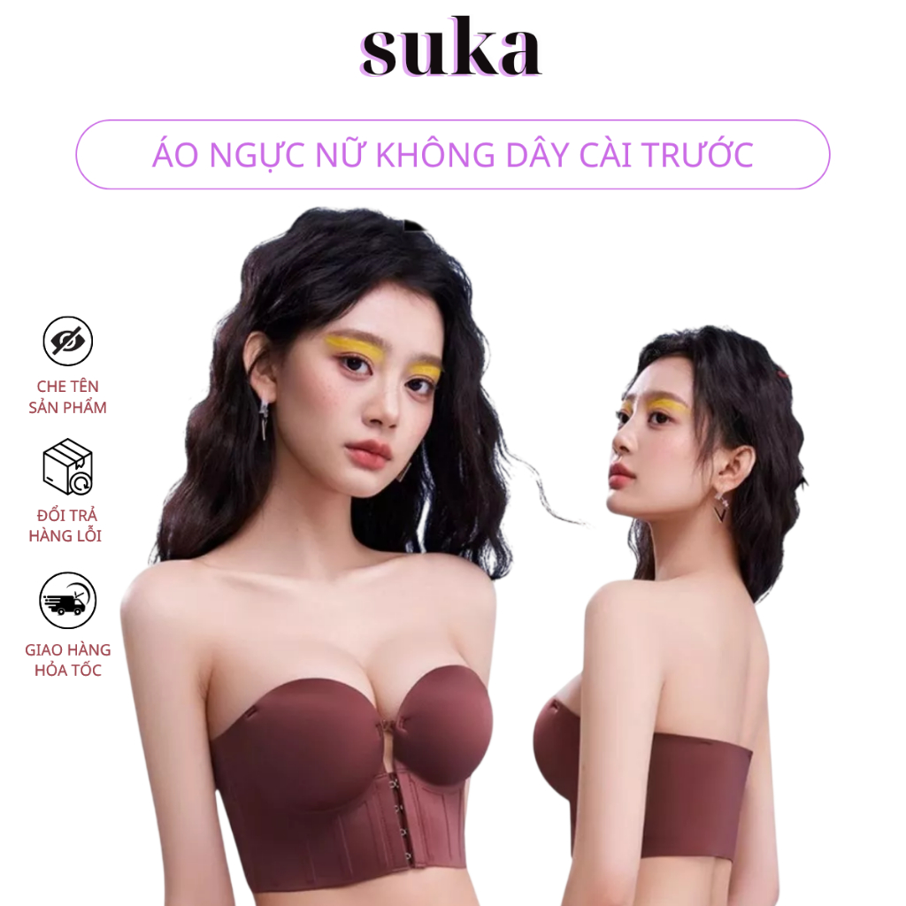 Áo Ngực Nữ Không Dây Cài Trước Mút Độn 8cm Tạo Khe Sexy Chống Tụ, Không Lộ Viền 871
