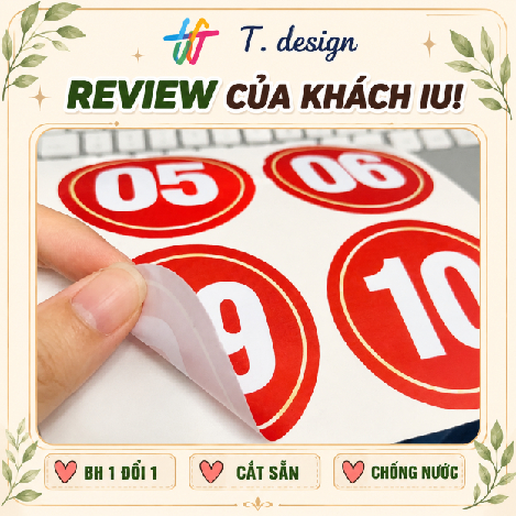 Decal Số Thứ Tự Chống Nước 🌈𝑭𝒓𝒆𝒆𝒔𝒉𝒊𝒑 Decal Số Dán Bàn, Dán Áo Sự Kiện, Dán Quán Trà Sữa, Cà Phê, Dán Tường, Gỗ