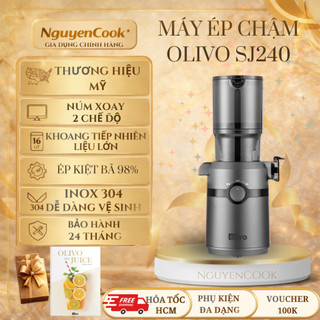 Máy Ép Chậm OLIVO SJ240 –Ép Kiệt Bã 98%, Giữ Trọn Dinh Dưỡng, Đa Năng Rau Củ–Trái Cây–BẢO HÀNH 2 NĂM