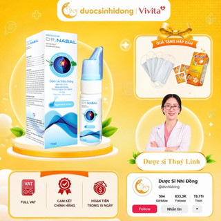 [✨CHÍNH HÃNG KÈM QUÀ] Dung Dịch Xịt Mũi Dr Nasal Kháng Khuẩn Nano Bạc Hỗ Trợ Nghẹt Mũi Cho Người Lớn 70ml