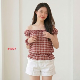 Áo cánh tiên trễ vai bèo nhún phối ren kèm scrunchies phong cách học sinh đi học đi chơi Yến Tee #1027