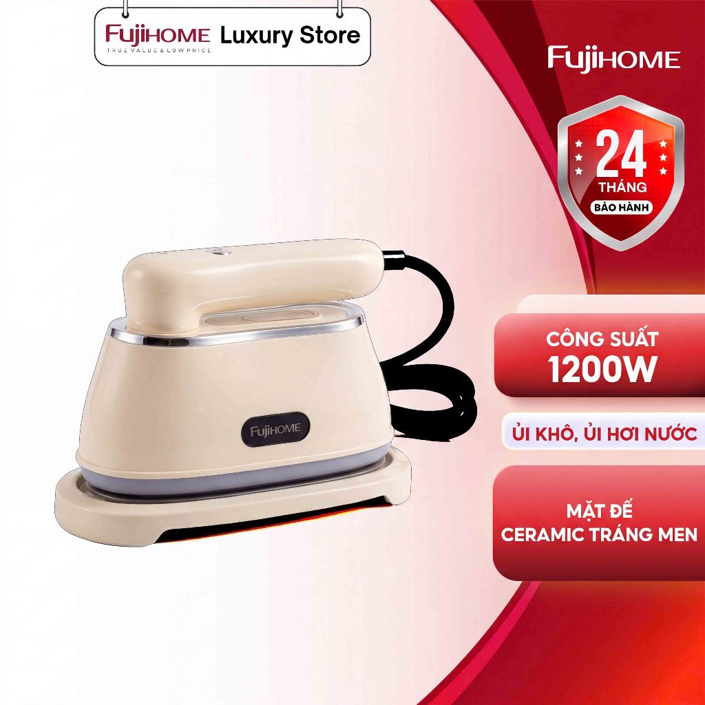 Bàn Là Hơi Nước Cầm Tay Gấp Gọn Fujihome SI200DC – 1200W, Nhỏ Gọn, Ủi Nhanh, Mang Đi Du Lịch